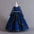 New arrival: long-sleeved sequin & lace trimmed children's formal dress - perfect for flower girls, princess parties, and christmas! girl's dress