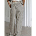cross-border code new arrival  original women's drawstring stripesloosecasual pants