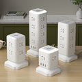 Multi-outlet vertical power strip with usb ports, multifunctional home & office power strip, cube power strip with cord management, desktop night light