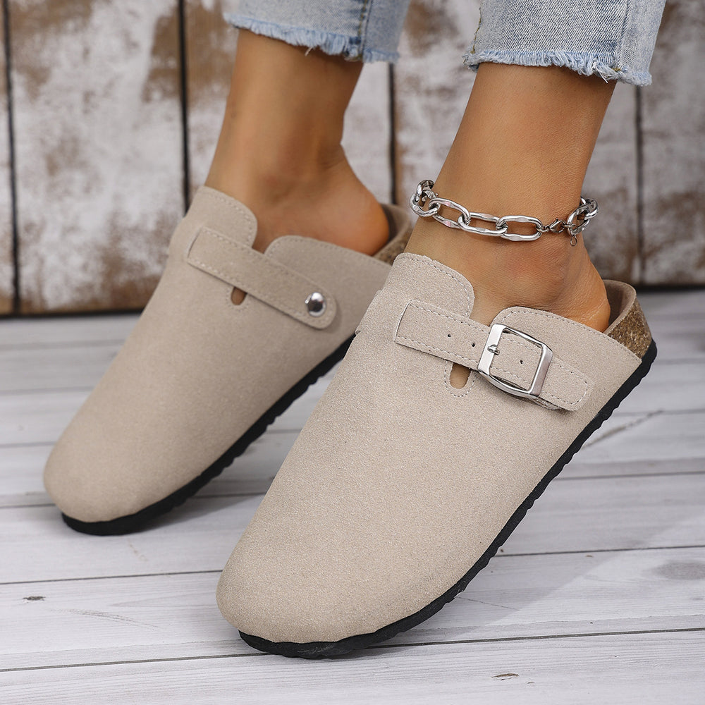 Plus size women's cork bottom slippers export baotou half-slippers birkenstock shoes 35-48 sizes shipped according to customer plan