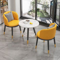 Luxury negotiation table and chair set - modern minimalist rock slab small round table hotel reception desk and chair set (one table, two chairs)