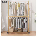 Double-layer clothes drying rack, floor-standing bedroom for home clothes hanger, vertical clothes drying rack, storage simple coat rack