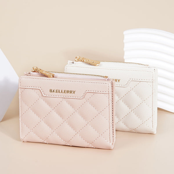 Women's Wallet Baellerry Warm Color Short Snap Zipper Change Bag Card Bag Wallet Women's Wallet