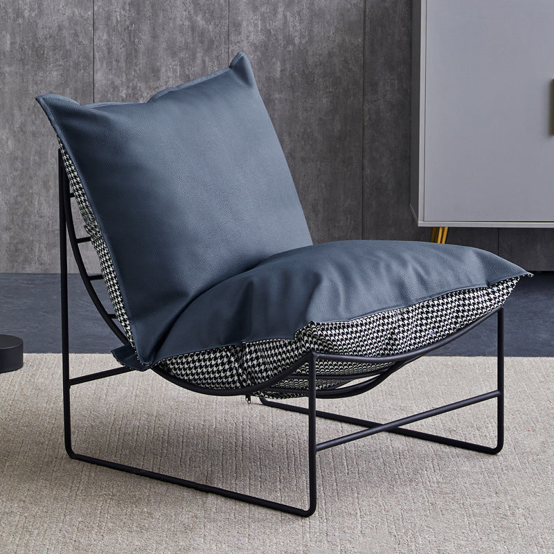 Factory direct light luxury chidori grids iron single sofa chair popular chair back chair small balcony lazy sofa