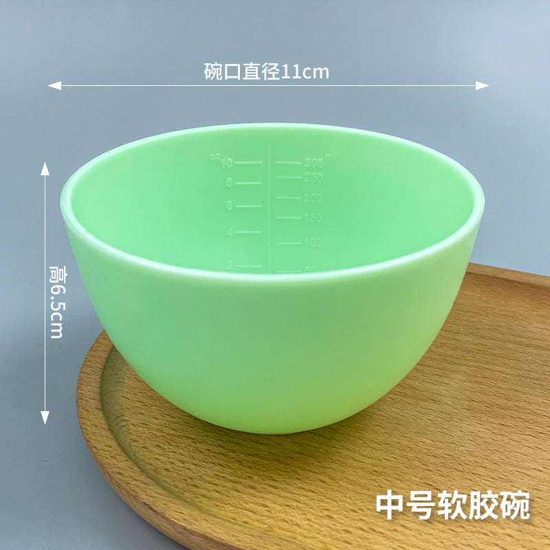 Beauty mask tool imitation silicone bowl mask bowl soft plastic bowl large, medium and small tpr material soft glue mask bowl