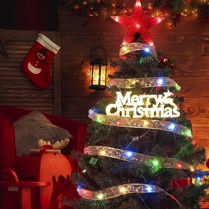 led christmas ribbon light flashing string light birthday gift box light gypsy room arrangement closet decorative light