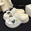 2025 croc shoes cotton slippers fleece-linedheattechpopularfashioneasiest for match indoor heightening eva casualoutwear cotton slippers