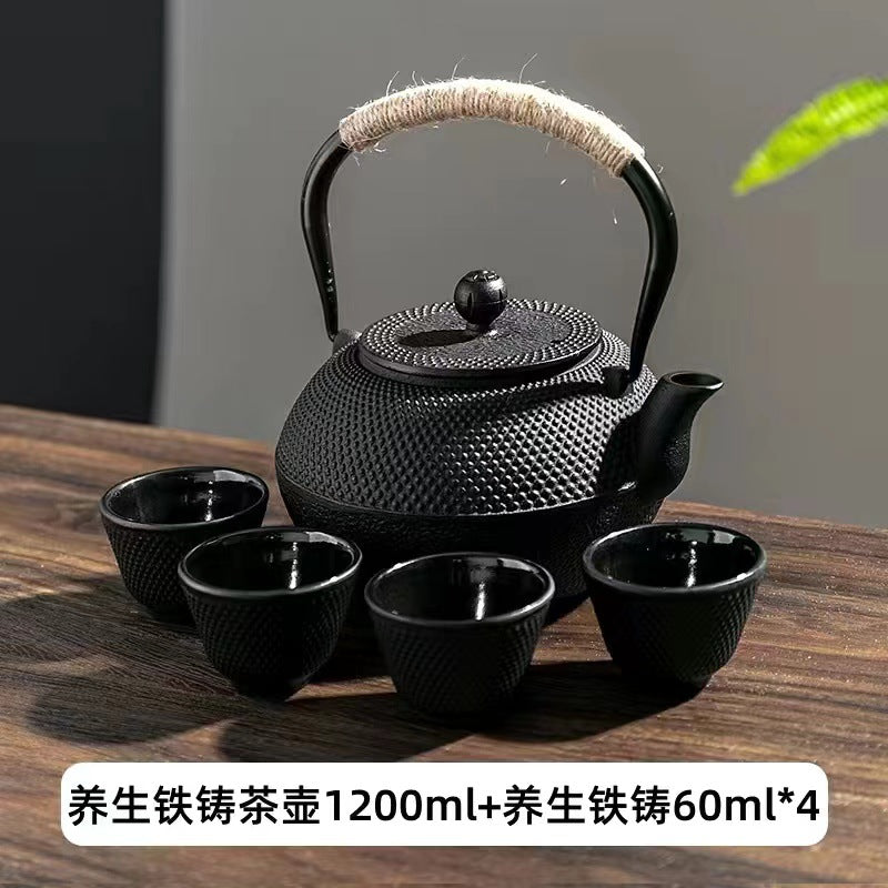 Iron kettle small ding cast iron teapot wholesale stove tea pot retro japanese style water kettle tea set suit wholesale