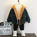 Boys' corduroy jacket - new  stylish & trendy baby thickened jacket - winter fleece-lined top - children's cotton coat