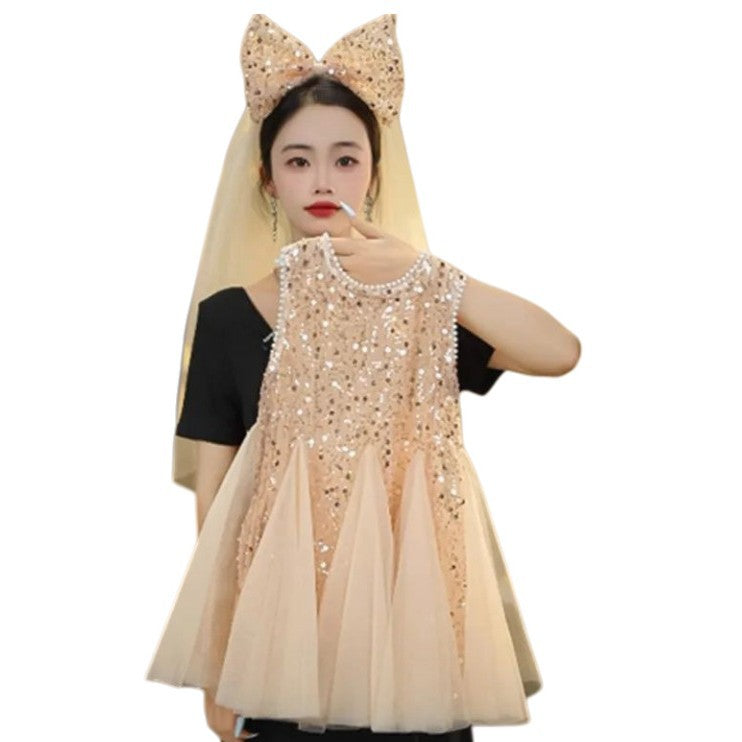 Girls' summer dress - new  styles: chic sleeveless sequin princess dress for little girls, perfect for birthdays