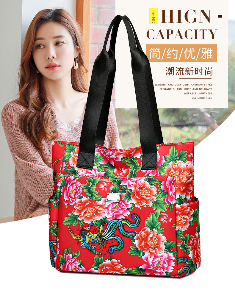 New arrival ethnic style northeastern large flower bag satchel bag fashioneasiest for match shoulder bag large capacity tote bag work clothing bag