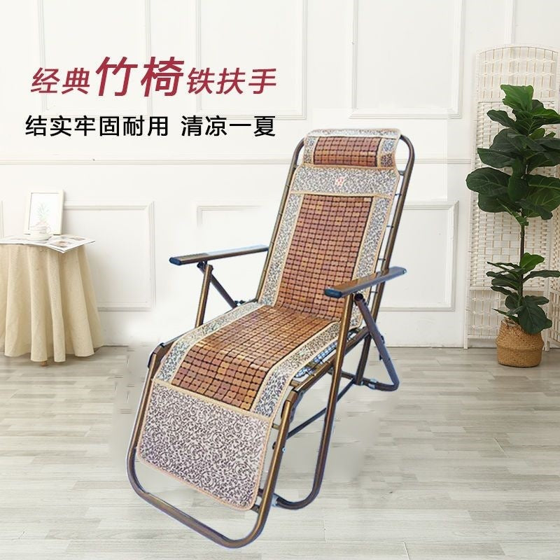 Recliner nap foldable bed lazy plastic beach chair casual bamboo chair balcony for home lunch break beach foldable chair