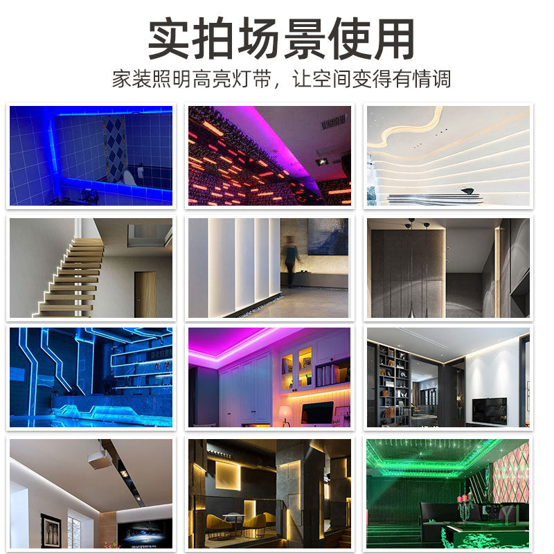Cob led strip lights, self-adhesive, 12v/24v, flexible soft light bar, low voltage for home improvement, ceiling, cabinet, and retail store lighting, high brightness
