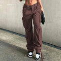 fashion  new arrivalfall and winter women's american street hip-hop style denim workwearpantscasual pants trendy