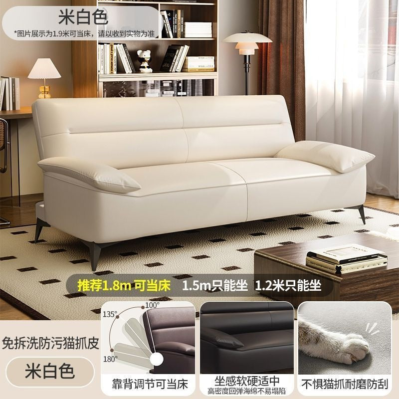 Cat scratch leather sofa bed sofa all-in-one dual-purpose casual small apartment living room rental office rental house foldable