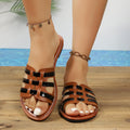 summernew arrivalplus size color matching woven casualflats slippers women's open toe easiest for matchflats flip-flops wholesale