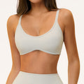European and american sports bra women's butter fabric collar cross beautiful back outwear pilates thin shoulder strap yoga intimates5560