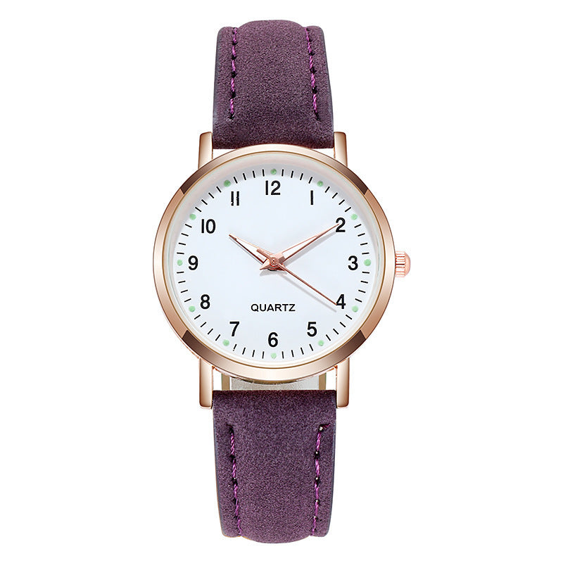Women's luminous digital retro nubuck leather casual quartz watch - night glow vintage style
