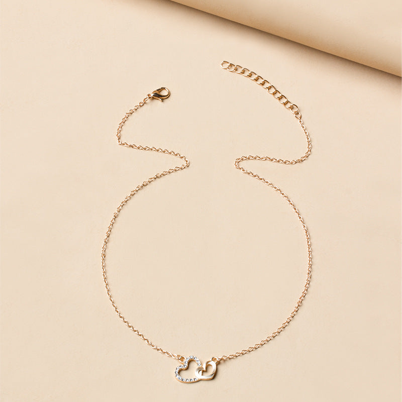 Wholesale heart necklaces - european & american style, autumn/winter jewelry, women's elegant, fashionable, minimalist, light luxury, high-end sweater chains
