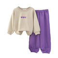 Girls' spring/autumn new set: kids' autumn sports two-piece outfit, girls' fashion casual sweatshirt set for baby girls