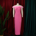 D285 cross-border women's fashion  new european and american style feather evening gown dress, socialite european and american maxi dress