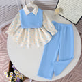 Kids clothing cross-border exclusive for european and american girls new arrival children's long sleeves shirt + pink pants