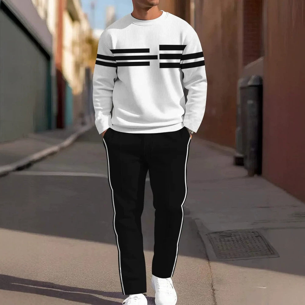 cross-border e-commerce 3d digital print men's autumn/winter new casual fitted long-sleeve hoodie and pants set