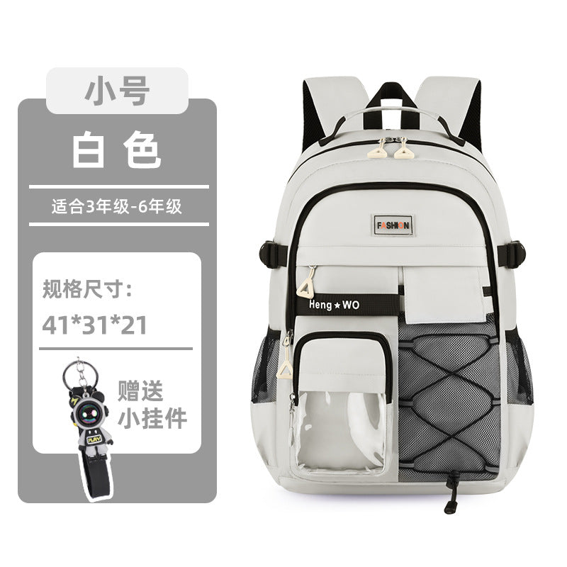 Manufacturer's new backpack for junior high school students, burden-reducing spine-protecting schoolbag for girls, high school, large-capacity men's cross-border backpack, campus style