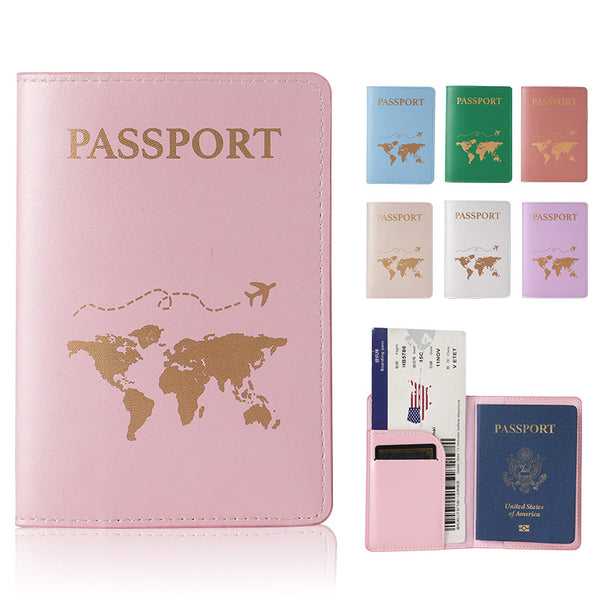 Cross-border leather passport clip, new wedding gifts for couples, travel document bag, passport protective case, passport bag PU.