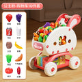 Kidsartificial supermarket shopping cart trolley toy play house fruit cutting fun boys and girls kitchen birthday products