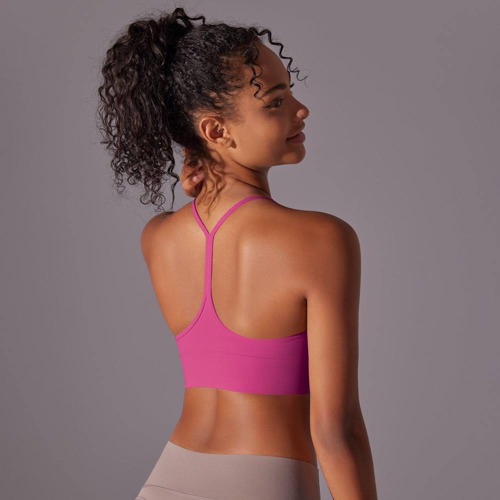 european and american double-sided brushed comfortable i-shaped back yoga wear sports intimates running fitness yoga bra for women