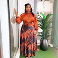 e-commerce  independent station top + skirt printed two-piece set african women's plus size dress