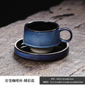 Retro style japanese coffee cup and saucer kiln-turned ceramic cup and saucer high-looking afternoon tea cup latte coffee cup and saucer