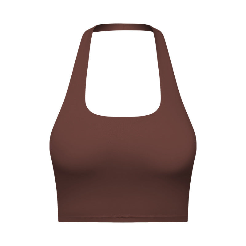 European and american new sexy halter strapless sports bra with beautiful back design - women's fashion ruched sports bra dt146