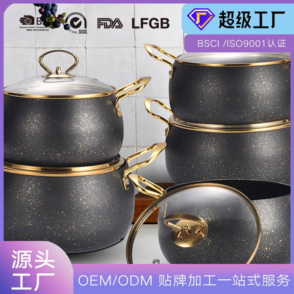 Processing personalizedoemnew arrival double ear non-stick pot for home soup gas stove pot soup pot