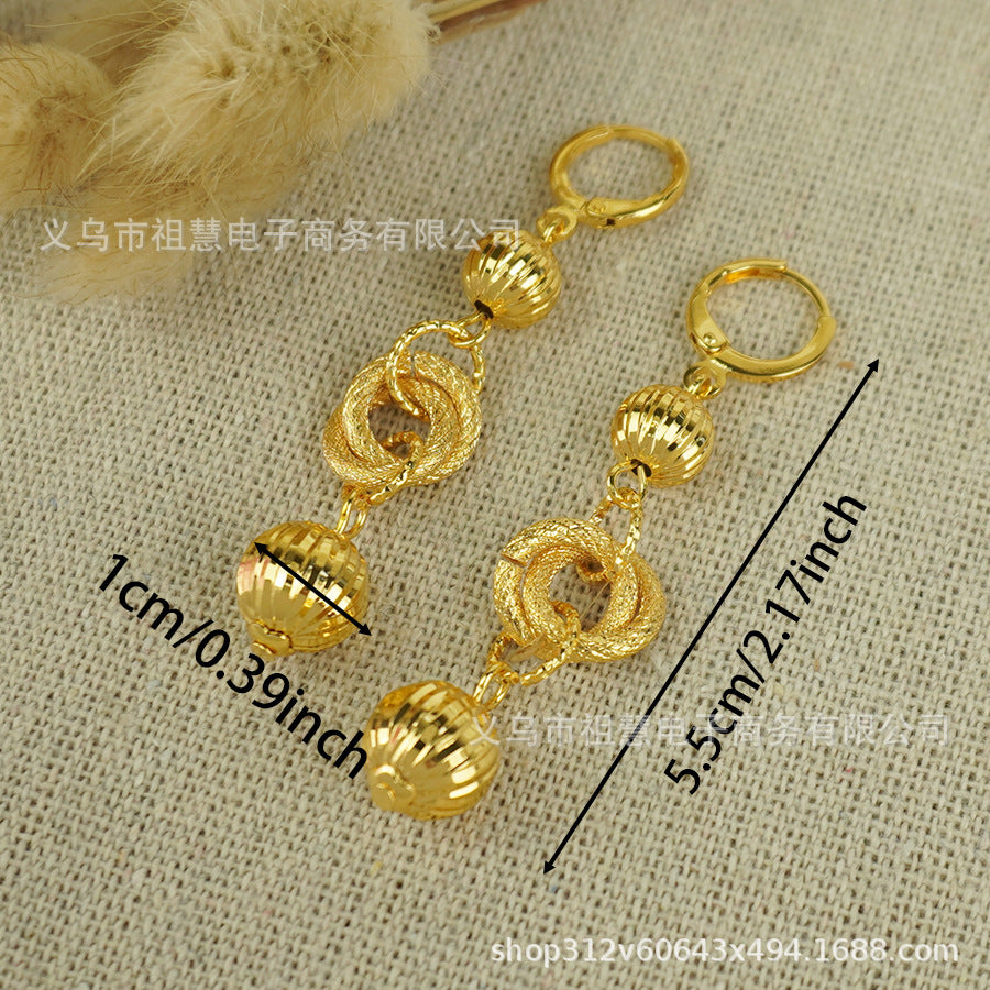 middle eastern women's spherical heart earrings arabic ethiopian jewelry handmade geometric earrings