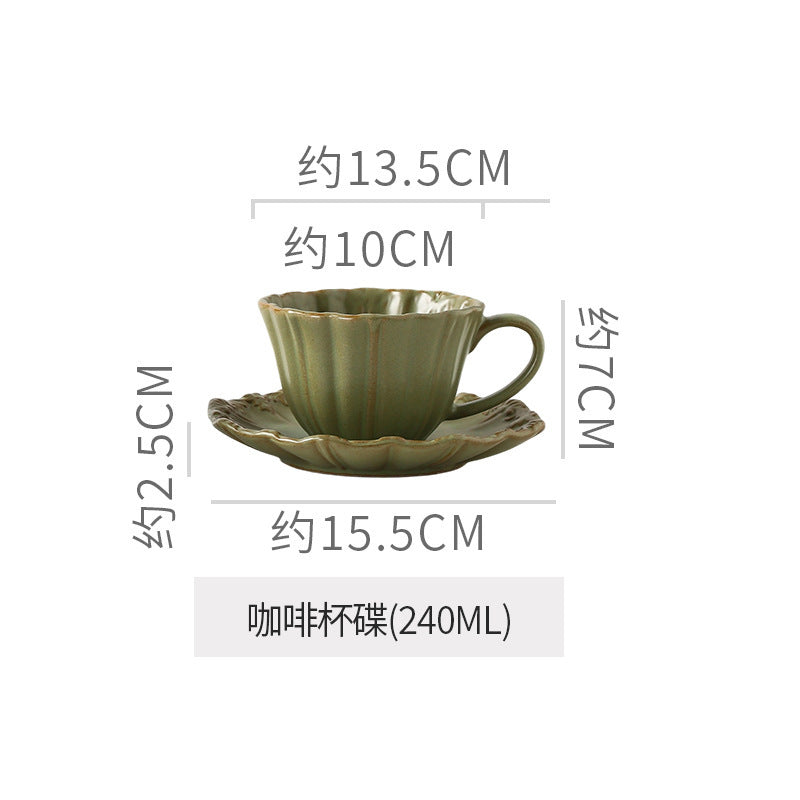 Embossed retro ceramic dinnerware set - french-inspired plates, high-end steak plates, dessert bowls, and rice bowls for home use