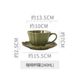 Coffee cup and saucer - avocado green