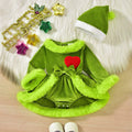 Baby girl cute halloween plush hat romper dress