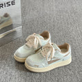 Korean style chunky platform sneakers - trendy, versatile, and unique white shoes for women - new spring 2026 collection - student bread shoes