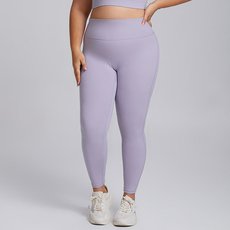 plus size high elastic yoga fitness wear women's brushed nude yoga wear suit running bubble wrap sportswear
