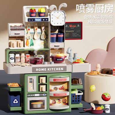 Kids play house kitchen toy scene suitartificial spray kitchenware cooking cooking stir-fry tableware table wholesale