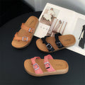 2026 women's summer thick-soled slides - new fashion casual beach sandals - flat, thong-toe flip-flops