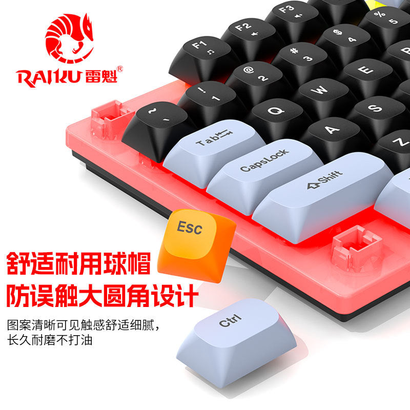 Raiku t28 wired membrane keypad with rotary encoder, tri-color backlit, mechanical feel, desktop computer office keyboard