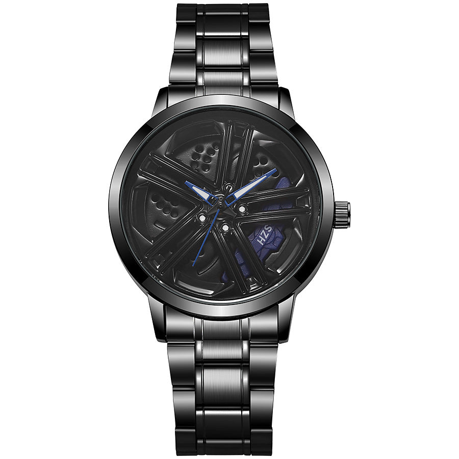 New arrivalmenrotate wheel stereocut out car modification gift watch middle southeast asia men's watch quartz watch
