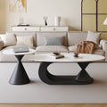 Italian normcore slate coffee table for home living room oval double coffee table small apartment designer coffee table combination