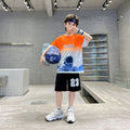 Kids' basketball jersey set - boys' quick-dry athletic training outfit - short sleeve basketball uniform for boys, youth, and students