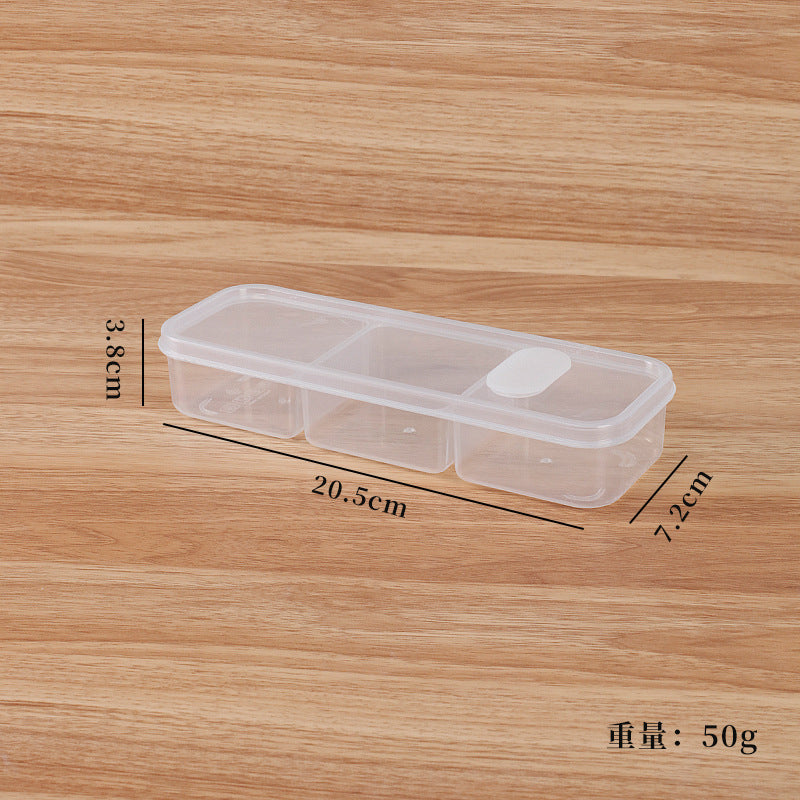 Food compartment storage box, plastic crisper box, meat and ingredients freezer box, ginger, onion and garlic box, packaging and storage, vegetable preparation box