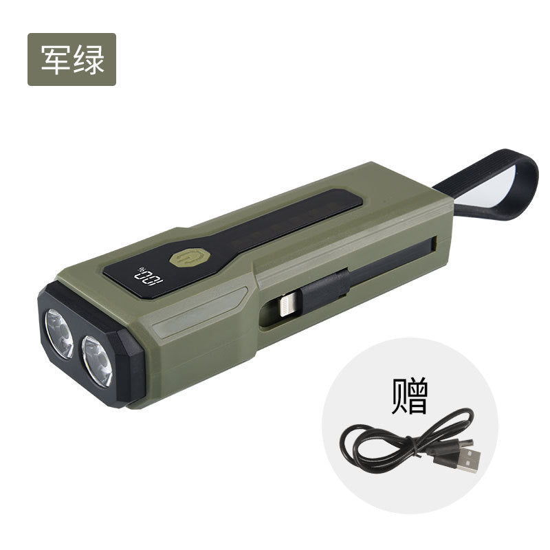 Cross-border new multi-functional strong light flashlight, emergency power bank flashlight with side light usb charging portable lighting