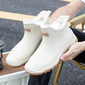 Men's rain boots - autumn/winter outdoor fishing waterproof short boots - men's non-slip kitchen/takeout water shoes - fleece-lined cotton boots